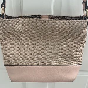 Izzy & Ali Vegan Leather Wicker Satchel Crossbody Handbag